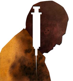 Detainee and syringe